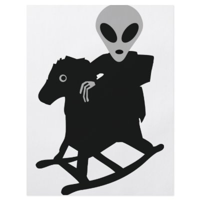 alien on rocking horse icon custom flyer by TomaniacLines