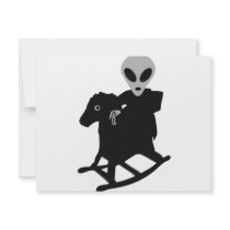 alien on rocking horse icon personalized announcements