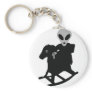 alien on rocking horse icon key chains