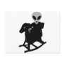 alien on rocking horse icon post card