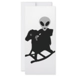 alien on rocking horse icon custom rack card