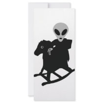alien on rocking horse icon custom rack card