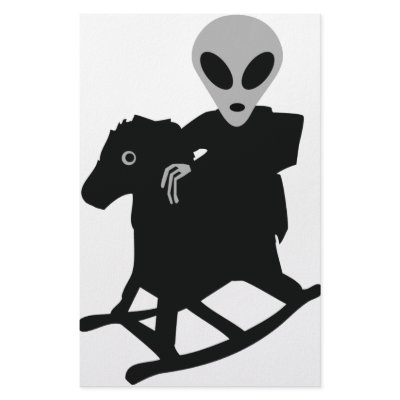 alien on rocking horse icon customized stationery by TomaniacLines
