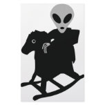 alien on rocking horse icon customized stationery