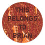 Alien Orange Round Sticker