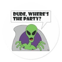 ALIEN party Round Sticker