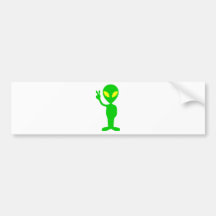 Alien Peace Sign Bumper Stickers