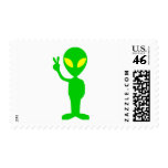 Alien Peace Sign Stamps