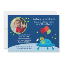 Alien Photo Birthday Party Invitation
