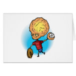 Alien Playing Baseball Greeting Card