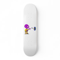 alien playing darts skate boards