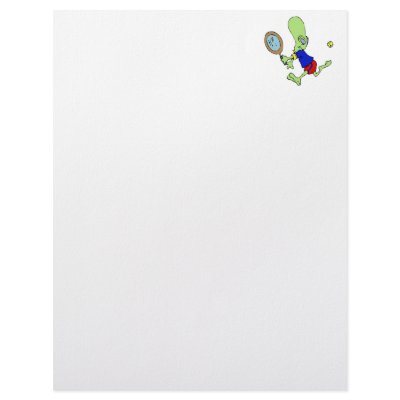 Alien playing tennis personalized letterhead by alien_nation