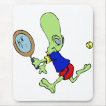 Alien playing tennis mouse pads