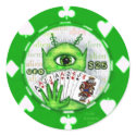 Alien Poker Chip Sticker