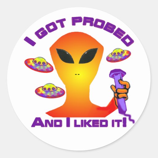 Alien Probe Round Sticker Zazzle