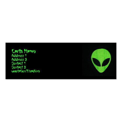 Alien ,profile cards business card templates (front side)
