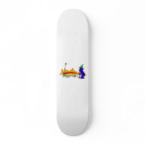 Alien pumping tire by hand custom skateboard