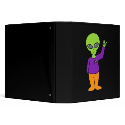 Alien Saluting 3 Ring Binder by alien_nation