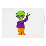 Alien Saluting Greeting Card