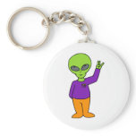 Alien Saluting Key Chain