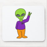 Alien Saluting Mouse Pad