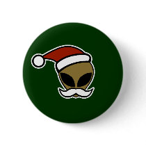 Alien Santa Pinback Buttons