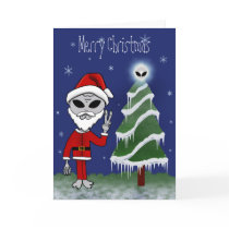 Alien Santa Christmas Cards