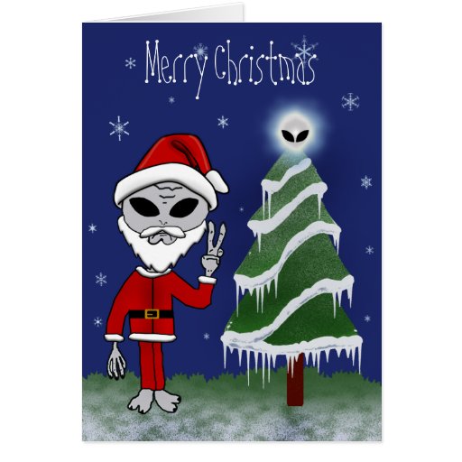Alien Santa Christmas Cards | Zazzle