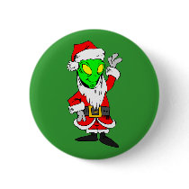 alien Santa Claus Pin