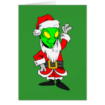 alien Santa Claus Greeting Card
