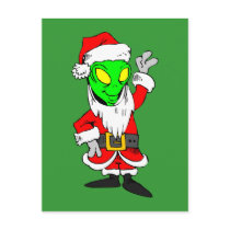 alien Santa Claus Post Card