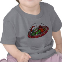 Alien Santa in UFO: Out of this world Christmas! T-shirts