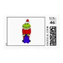 Alien Santa Postage Stamps