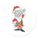 Alien Santa Round Stickers