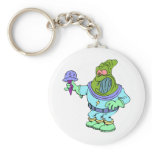 Alien scared of ice cream key chain