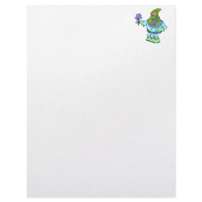 Alien scared of ice cream letterhead by alien_nation