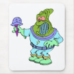 Alien scared of ice cream mousepads