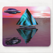 Alien ship and pyramid mouse pad mousepads
