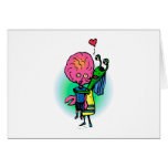 Alien Sister Hugging Brother Greeting Cards