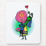 Alien Sister Hugging Brother Mouse Pad