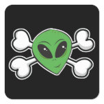 Alien Skull and Crossbones Sticker