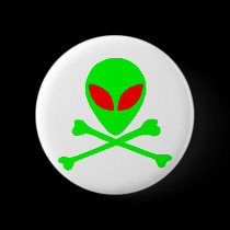 Alien Skull & Bones buttons