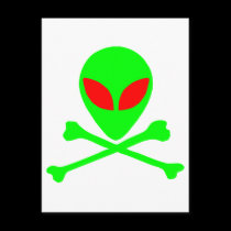 Alien Skull & Bones postcards