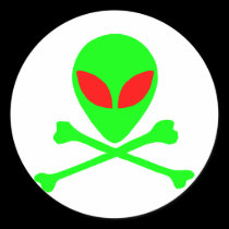 Alien Skull & Bones stickers