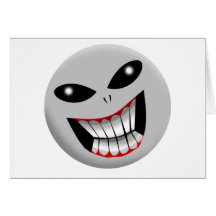 Alien Smiley Face Greeting Cards