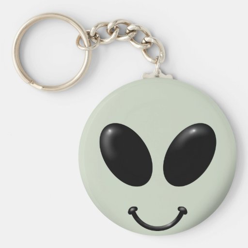 Alien Smiley Face Keychains