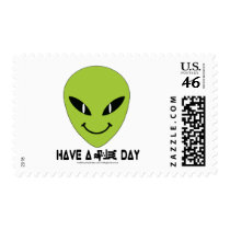 Alien Smiley Face Stamp