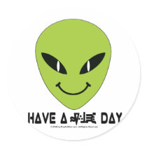 Alien Smiley Face stickers by BratInTheHat Alien Smiley Face stickers