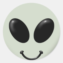 Alien Smiley Face Sticker