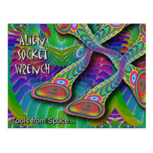 Alien Socket Wrench postcard